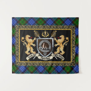 Tapete De Parede Fletcher Clan Crachá & Motto com Leões