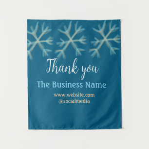Tapete De Parede Flocos de neve laranja azuis adicionam nome comerc