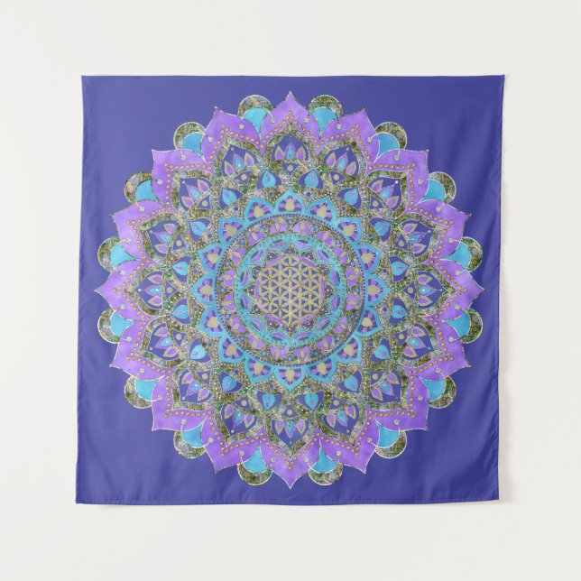 Tapete De Parede Flor da Vida - Mandala Estilo Índia 2 (Frente)