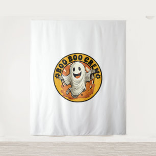 Tapete De Parede Flor de Groovy Boo Tripulação Halloween Laranja Fa