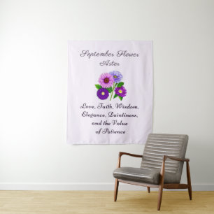Tapete De Parede Flor de Nascimento de Setembro Áster Personalizada
