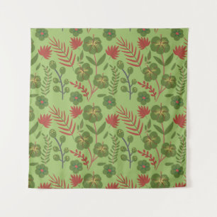 Tapete De Parede Flor floral verde, sem costura, ramal, folha