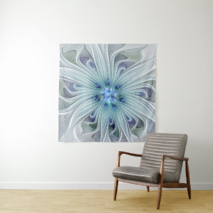 Tapete De Parede Floral Beauty Abstrato Modern Blue Pastel Flower