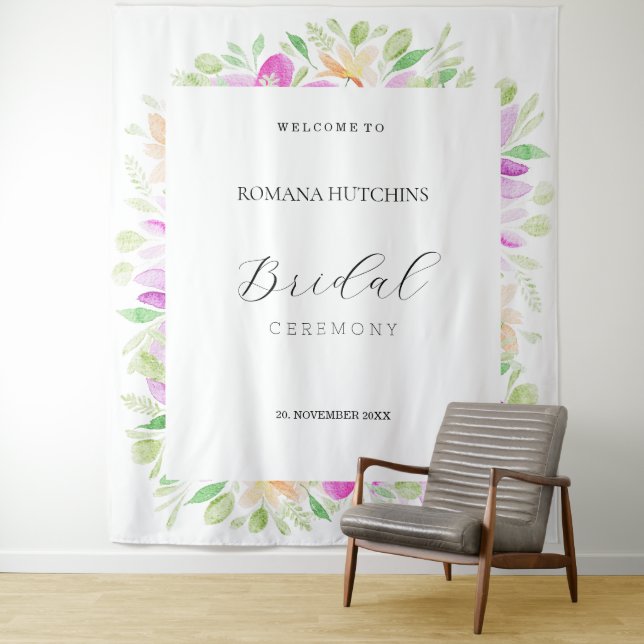 Tapete De Parede Floral Country Romântico Aquarela Pintado à Mão (In Situ)