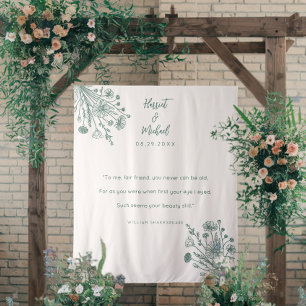 Tapete De Parede Floral de Flor Selvagem Mínima Moderna para Casame