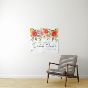 Tapete De Parede Floral de Verão Brilhante Chá de Noiva