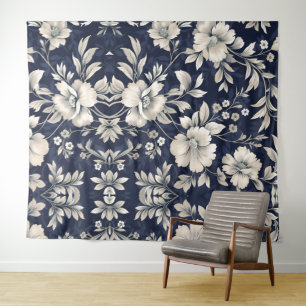 Tapete De Parede Floral em Azul