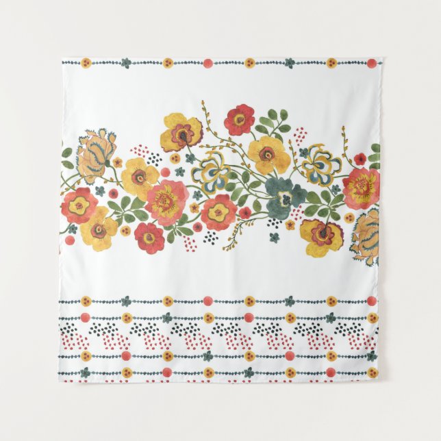 Tapete De Parede Floral Estilizado: Design sem água. (Frente)