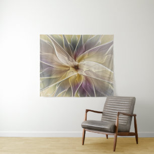 Tapete De Parede Floral Fantasy Dourada Eggplant Abstrato Art Fract