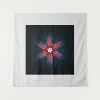 Tapete De Parede Floral Flores de Mandala Laranja Vermelho Abstrato