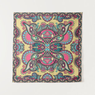 Tapete De Parede Floral Paisley Bandanna: Tradicional Ornamental