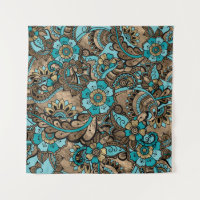 Floral Paisley Pattern - touro e dourados