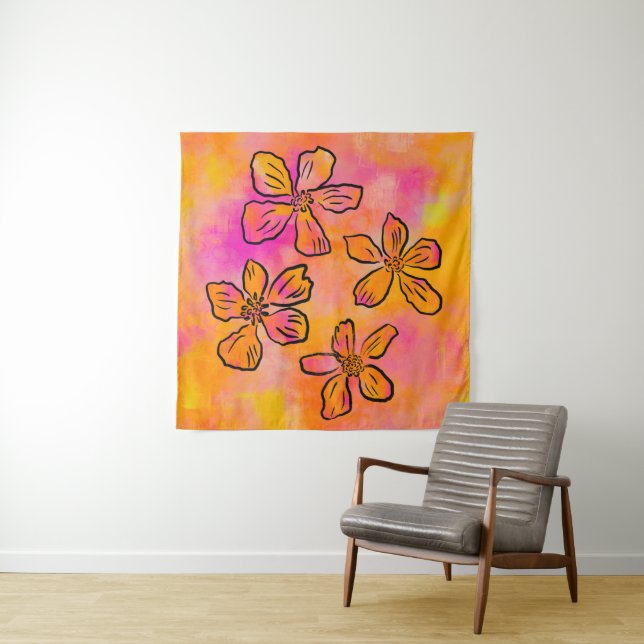 Tapete De Parede Floral Rosa Pop (In Situ)