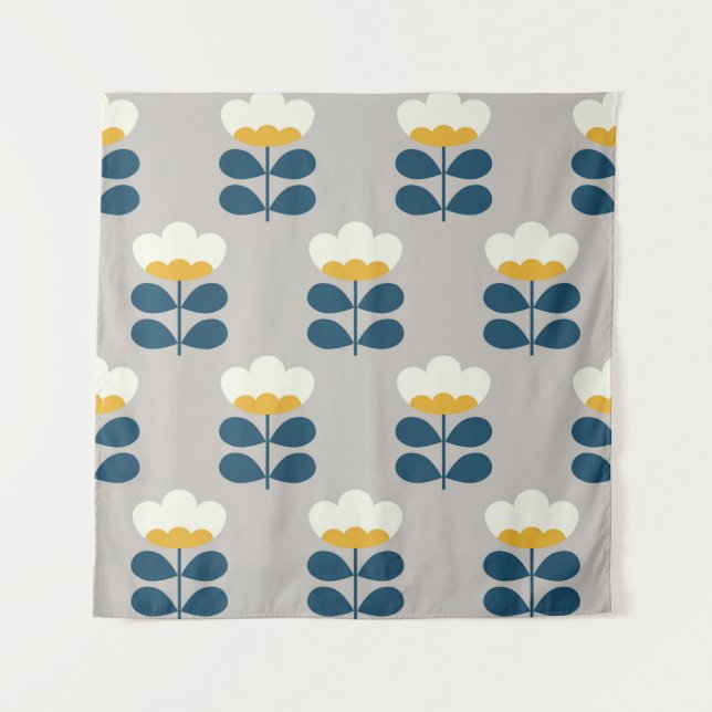 Tapete De Parede Floral seamless pattern design. Scandinavian style (Frente)