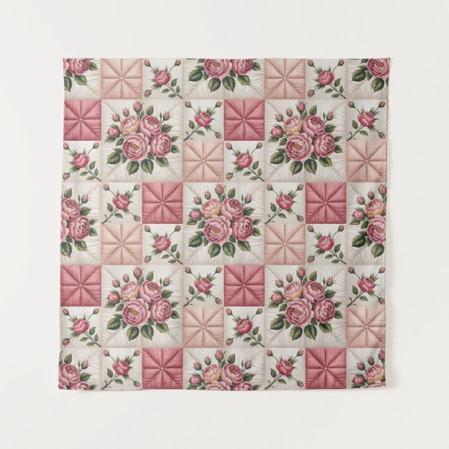 Tapete De Parede  Floral Seamless Pattern, Roes Seamless Pattern (Frente)