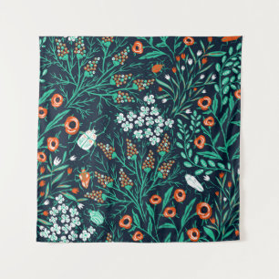 Tapete De Parede  floral seamless pattern with summer blooms and co