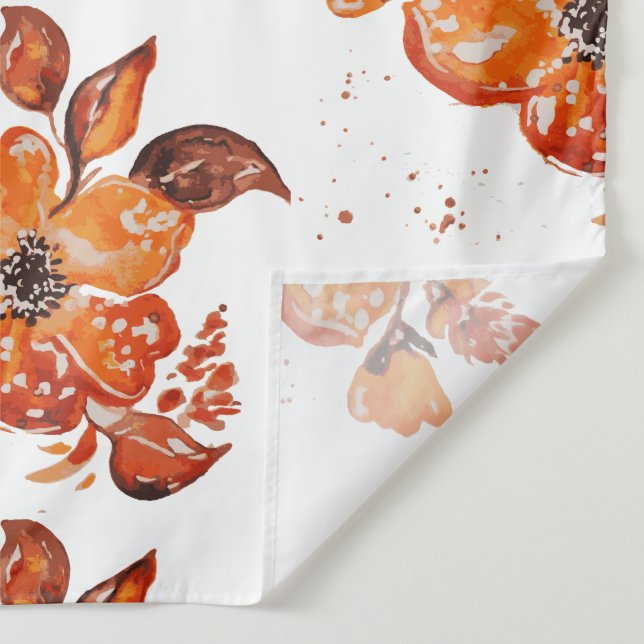 Tapete De Parede Flores Aquarela Laranja I (Detalhe)