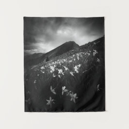 Tapete De Parede Flores brancas narcisas na escuridão