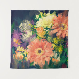 Tapete De Parede Flores buquês no estilo de pintura a óleo, ilustra
