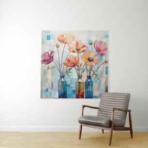 Tapete De Parede Flores de aquarela decorativas