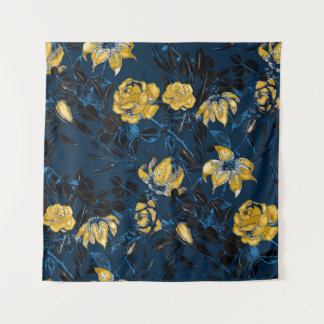 Tapete De Parede Flores de Aquarela Folhas: Padrão de Vintage