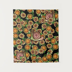 Tapete De Parede Flores de Caracóis Felizes