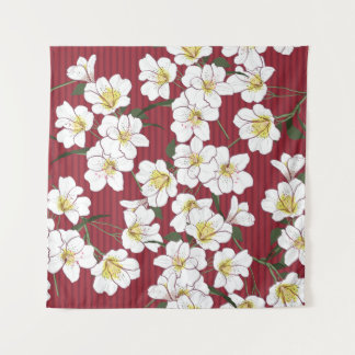 Tapete De Parede Flores de Jardim Branco: Faixa de Vintagem