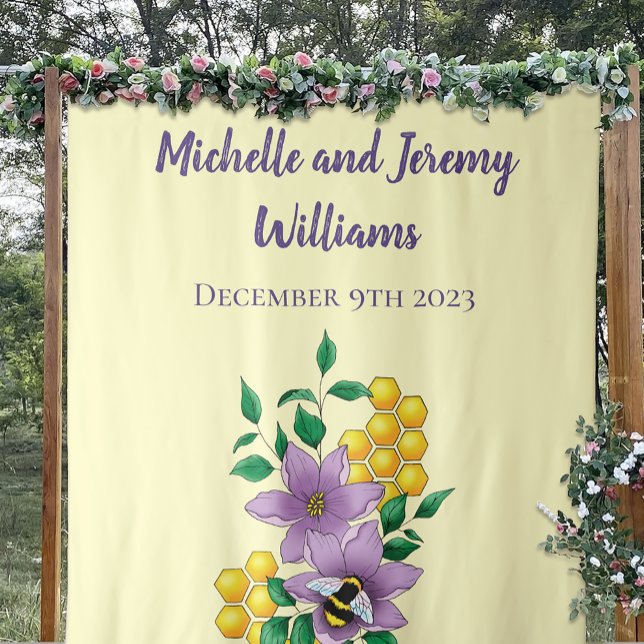 Tapete De Parede Flores de Lavanda de mamangabas amarelas (Criador carregado)