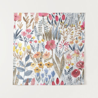 Tapete De Parede Flores de mola aquosa, vibrante e sem soldadura