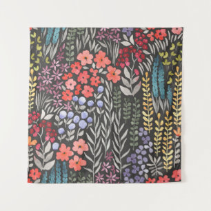 Tapete De Parede Flores de Prados: Aquarela Sem Costura