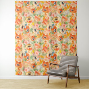 Tapete De Parede Flores de primavera Laranja