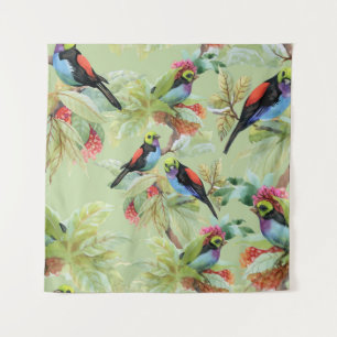 Tapete De Parede Flores de Verão: Padrão Tropical