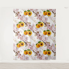 Tapete De Parede Flores e frutas de damasco.