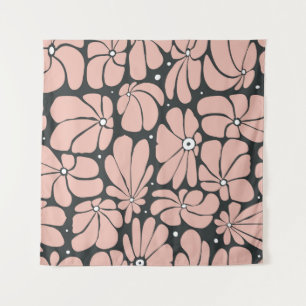Tapete De Parede Flores estilizadas, padrão floral uniforme.