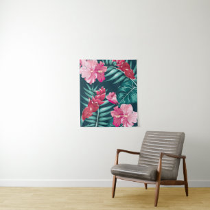 Tapete De Parede Flores Exóticas Rosa