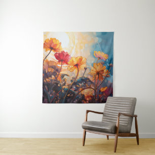 Tapete De Parede Flores na pintura de aquarela do Sol Morning