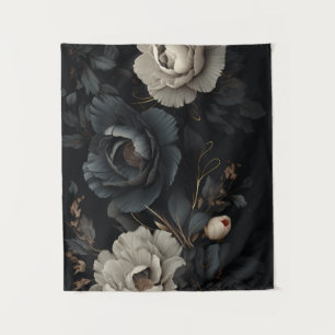 Tapete De Parede Flores Pretas e Brancas