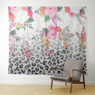 Tapete De Parede Flores-rosa-impressas, pretas, Douradas prateadas,