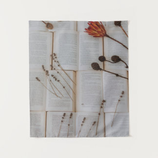Tapete De Parede Flores secas em livros