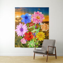 Tapete De Parede Flores Selvagens Coloridas (Sunset de Verão) - Flo