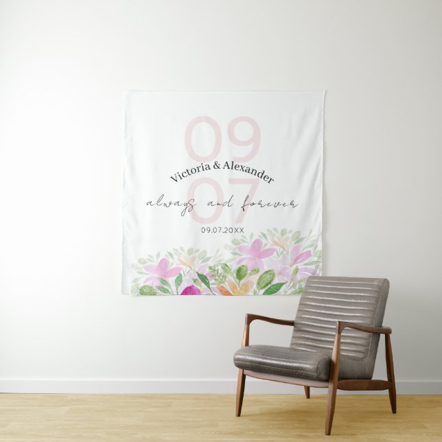 Tapete De Parede Flores Selvagens Rosa Botânicas Arte Aquática (In Situ)