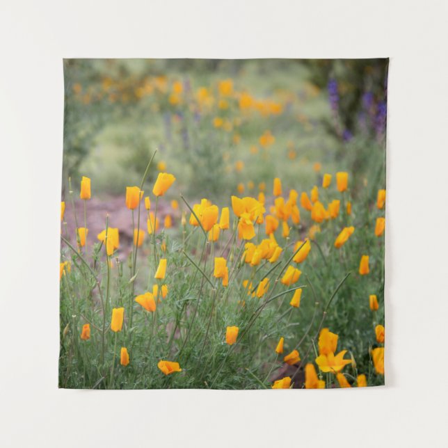 Tapete De Parede flores silvestres lindas e perfumadas que crescem  (Frente)