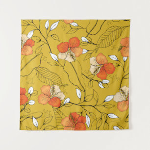 Tapete De Parede Flores Tropicais Saem: Papel de Parede Exótico.