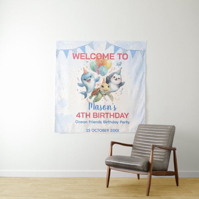 Tapete De Parede Floresta de Aniversário dos Amigos do Oceano (In Situ)