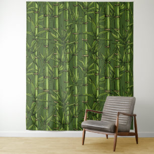 Tapete De Parede Floresta de bambu em verde