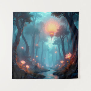 Tapete De Parede Floresta Surreal de Maravilhas Flutuantes