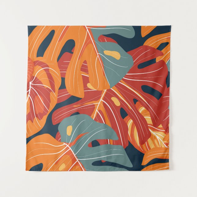 Tapete De Parede Floresta tropical: design de papel de parede de fl (Frente)