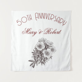 Tapete De Parede Florou 50º aniversário - personalizado 