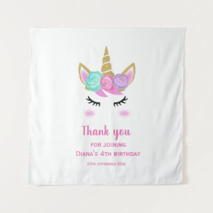 Tapete De Parede Fofo unicórnio 4.. obrigado de aniversariante.