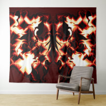 Fogo esculpida sobre fundo vermelho mais escuro